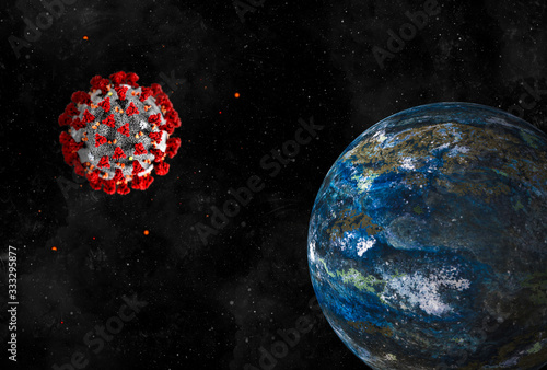 Earth in cosmos enlightened by Coronavirus