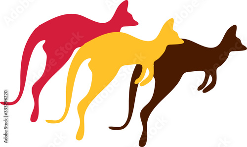 Kangaroos jumping vector illustration