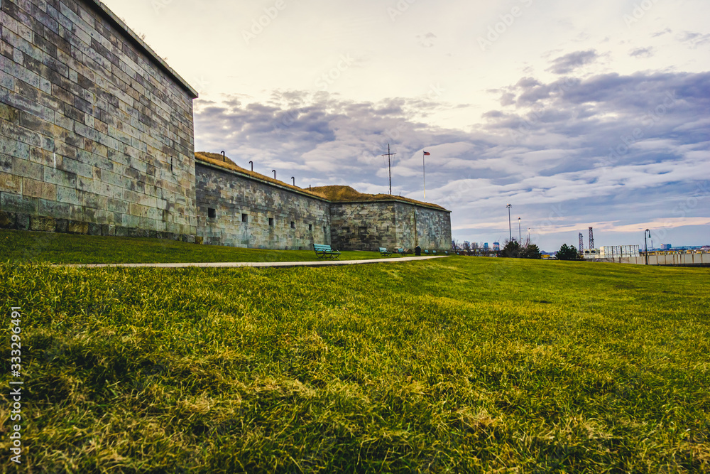 View of Fort Independence on Castle Island in boston