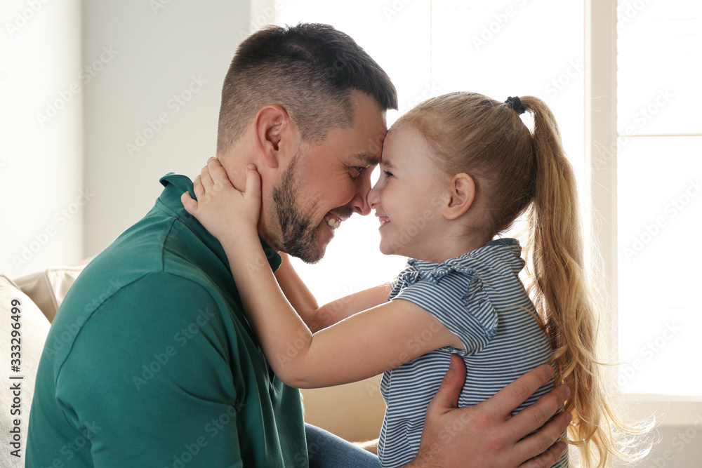 Dad and daughter spending time together at home. Happy Father's Day Dad and daughter spending time together at home. Happy Father's Day