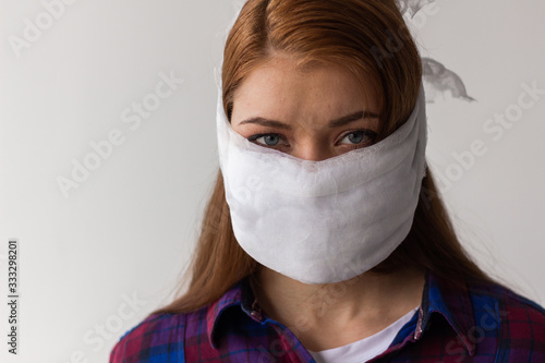 Viral mask woman wear face protection
