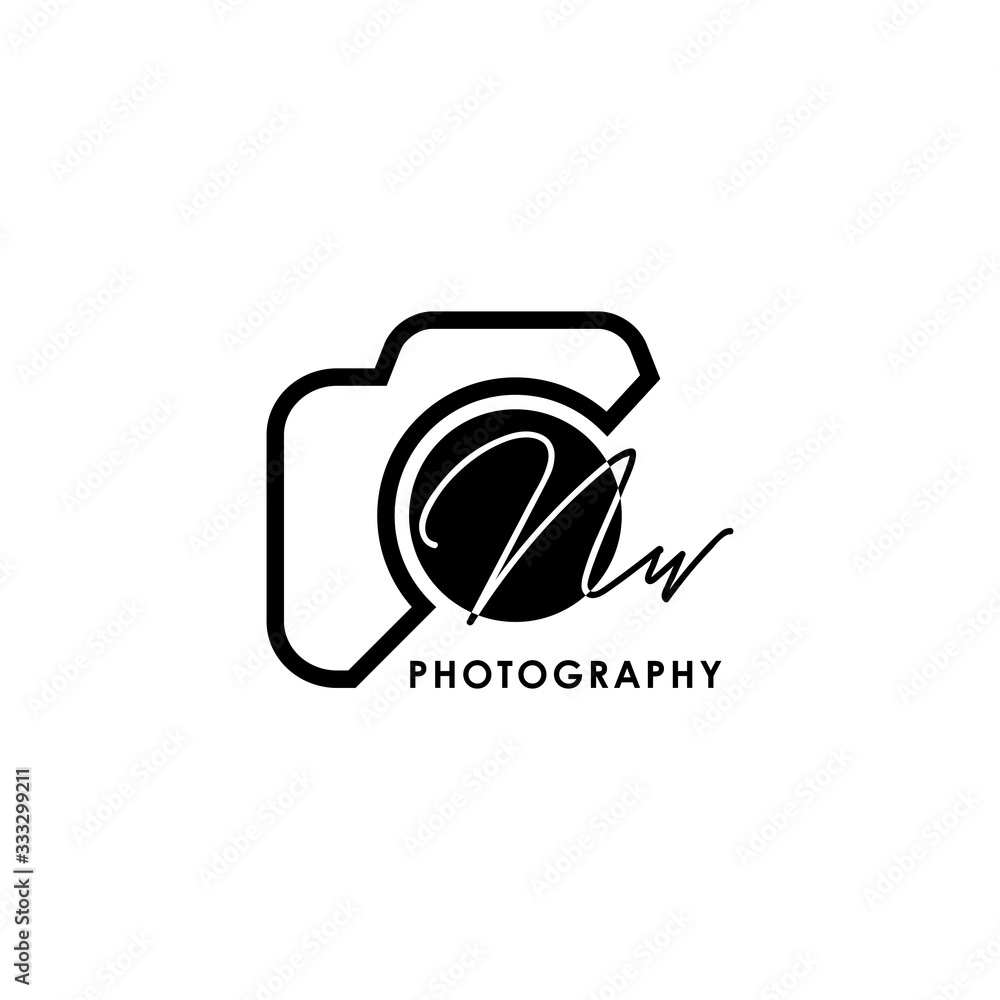 Initial Letter NW with camera. Logo photography simple luxury vector. Initial Letter NW with camera. Logo photography simple luxury vector.