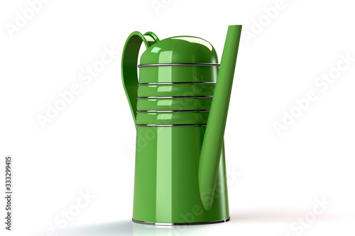 Plastic watering can for watering the flowers of the garden. 3D render