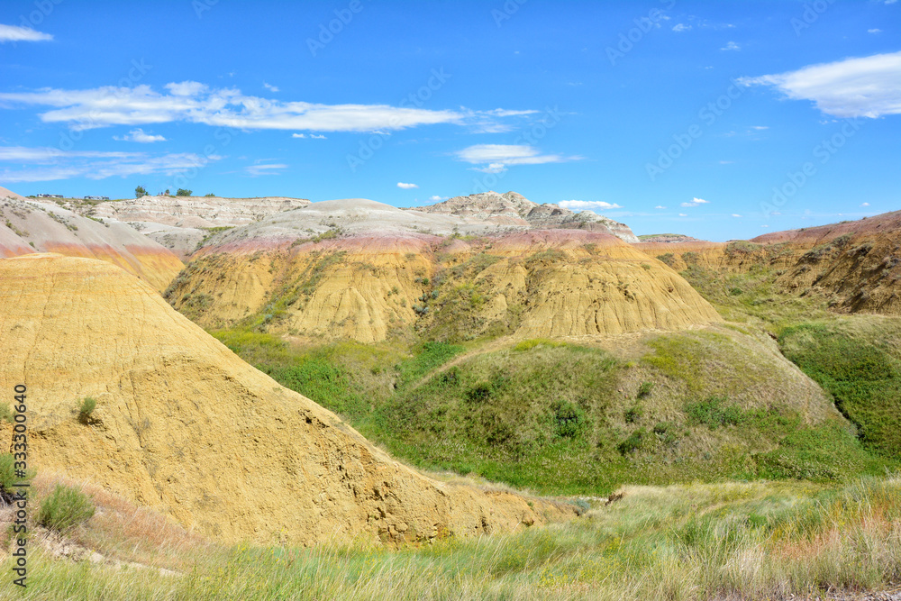 Badlands National Park - The Yellow Mounds are an example of a  paleosol or fossil soil.