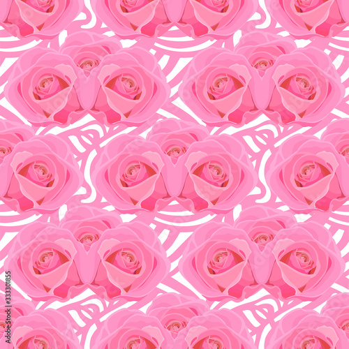 Seamless pattern of flowers pink roses. eps10 vector stock illustration