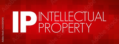 IP - Intellectual Property acronym, business concept background