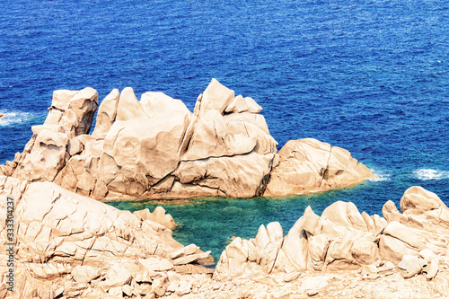 Rocks at Capo Testa Santa Teresa Gallura at Mediterranean sea photo