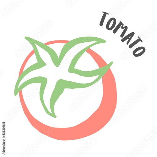Tomato hand painted with ink brush