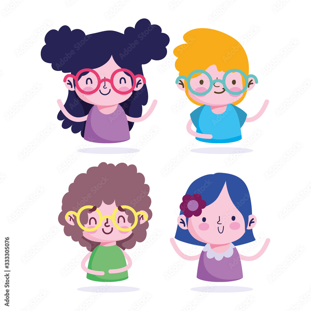 education online, students boys and girls cartoon characters coronavirus pandemic education online, students boys and girls cartoon characters coronavirus pandemic