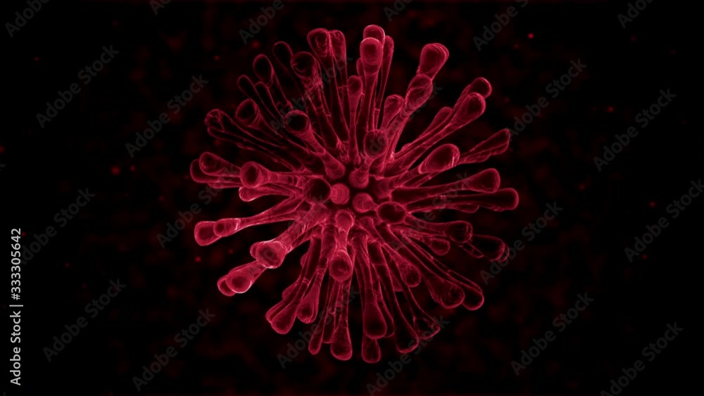 Red Virus Waving On dark ambience Red Virus Waving On dark ambience