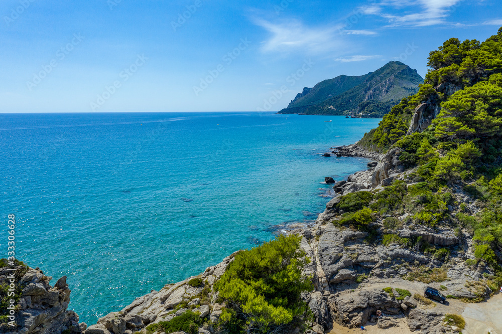 Aerial landscape of beach.Top view of summer sea. 