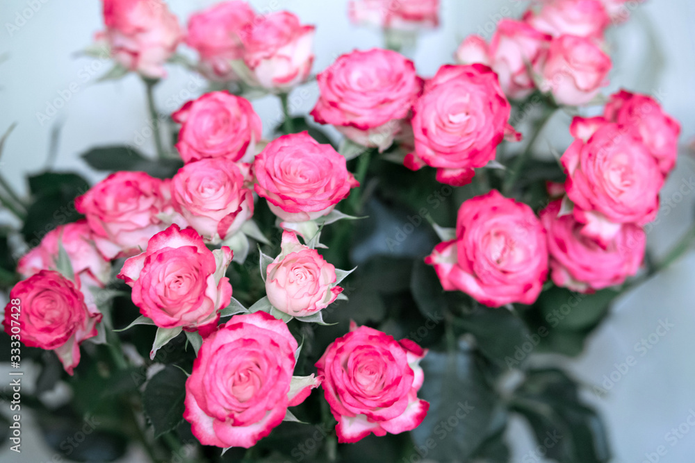 Beautiful bouquet of soft pink roses. Background Beautiful bouquet of soft pink roses. Background