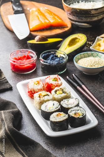 Japanese sushi food.