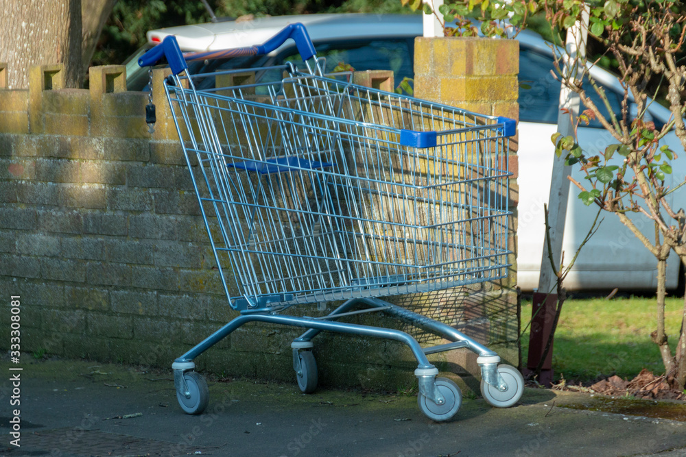 Close up view of a abandon trolley Close up view of a abandon trolley