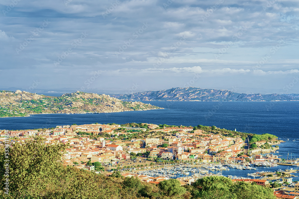 Landscape of Palau Maddalena Island in Sardinia Italy