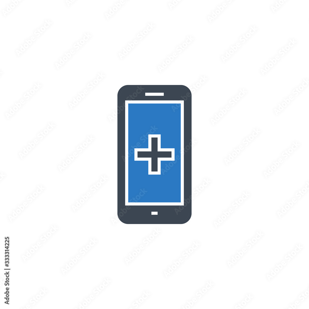 Smartphone with Medical App related vector glyph icon. Smartphone with Medical App related vector glyph icon.