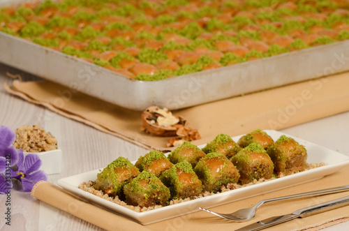 Turkish Dessert, baklava  stock photo