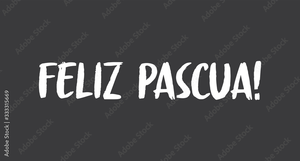 Happy easter lettering text in spanish language. Vector calligraphy.