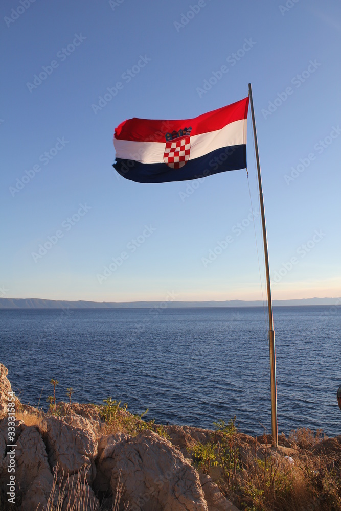 Fototapeta premium lag of croatia on the background of the sea and the mountains. M