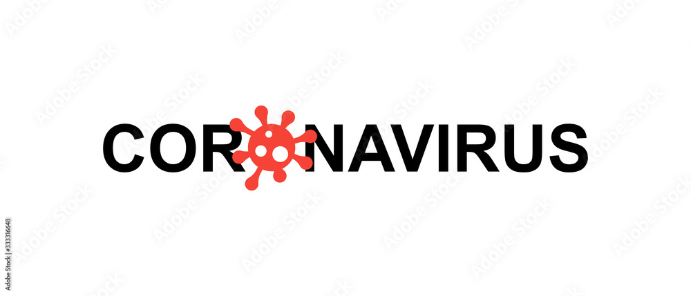 Fototapeta premium Coronavirus disease COVID-19 Pandemic warning vector illustration. Virus outbreak situation. Icon with Red Prohibit Sign