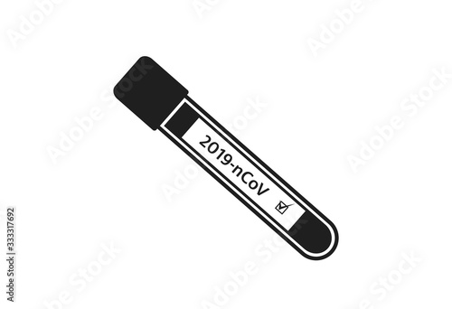 Coronavirus test tube icon. 2019-ncov symbol