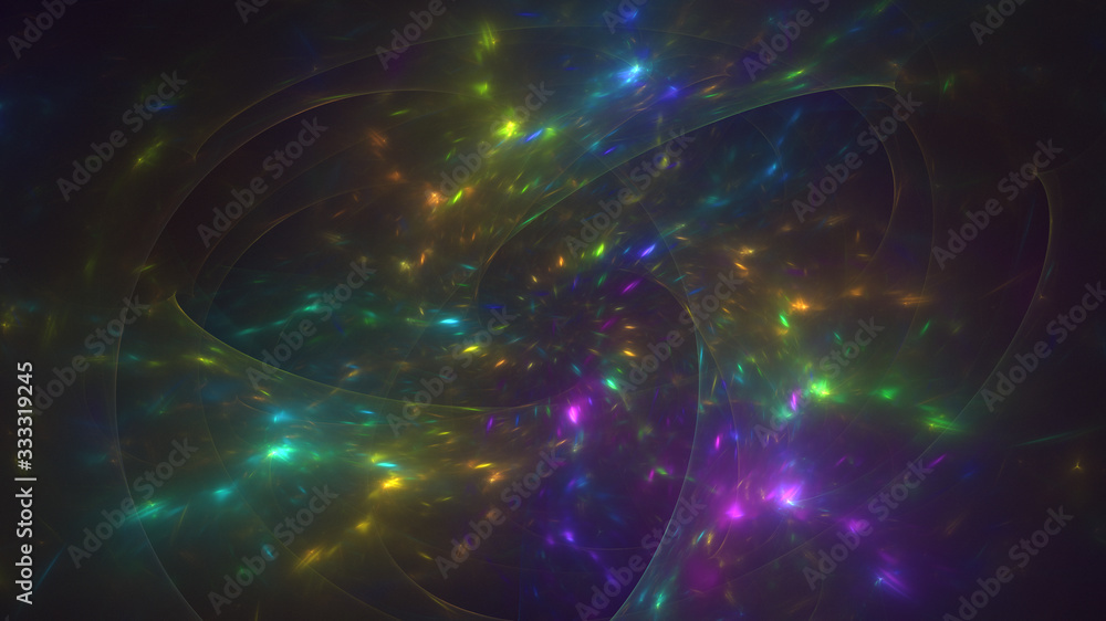 3D rendering abstract fractal light background