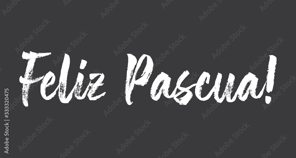 Obraz premium Happy easter lettering text in spanish language. Vector calligraphy.