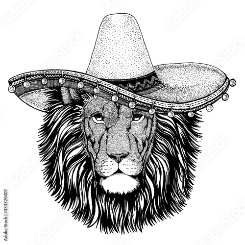 Mexican sombrero. National hat. Cinco de mayo. Day of the dead.