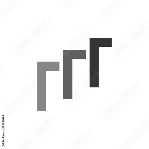 triple r letter or M letter logo design vector