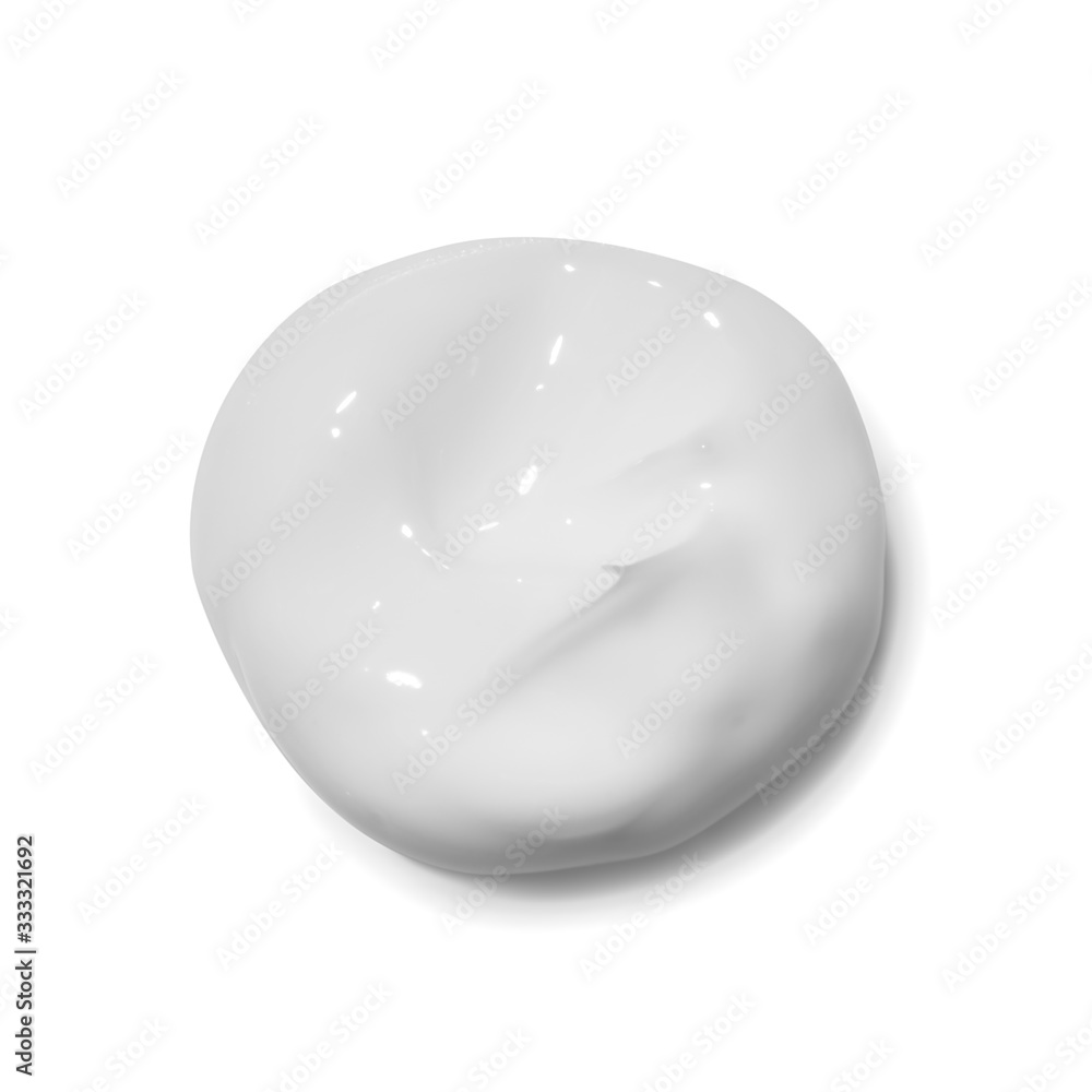 White smear of cosmetic cream isolated on white background, foundation texture White smear of cosmetic cream isolated on white background, foundation texture