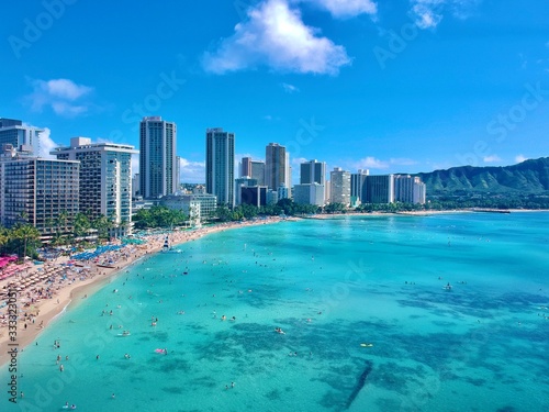 Beautiful Aerial View of Honolulu Hawaii in Oahu 