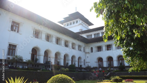Quadro su tela Gedung Sate a government building at West Java, Indonesia, with blue sky and bea