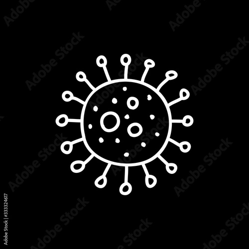 coronavirus doodle icon, vector illustration