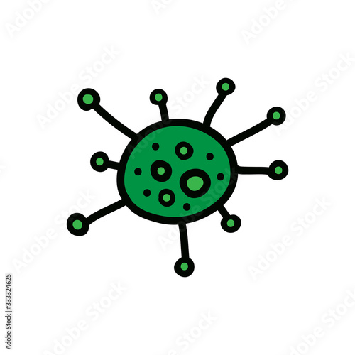coronavirus doodle icon, vector illustration