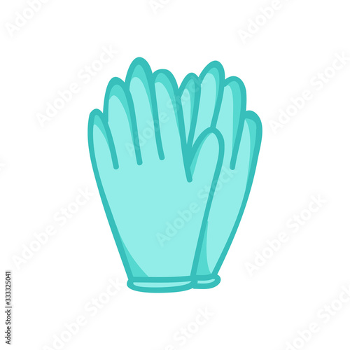 latex gloves doodle icon, vector illustration