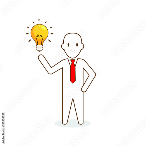Illustration of Businessman Get Idea