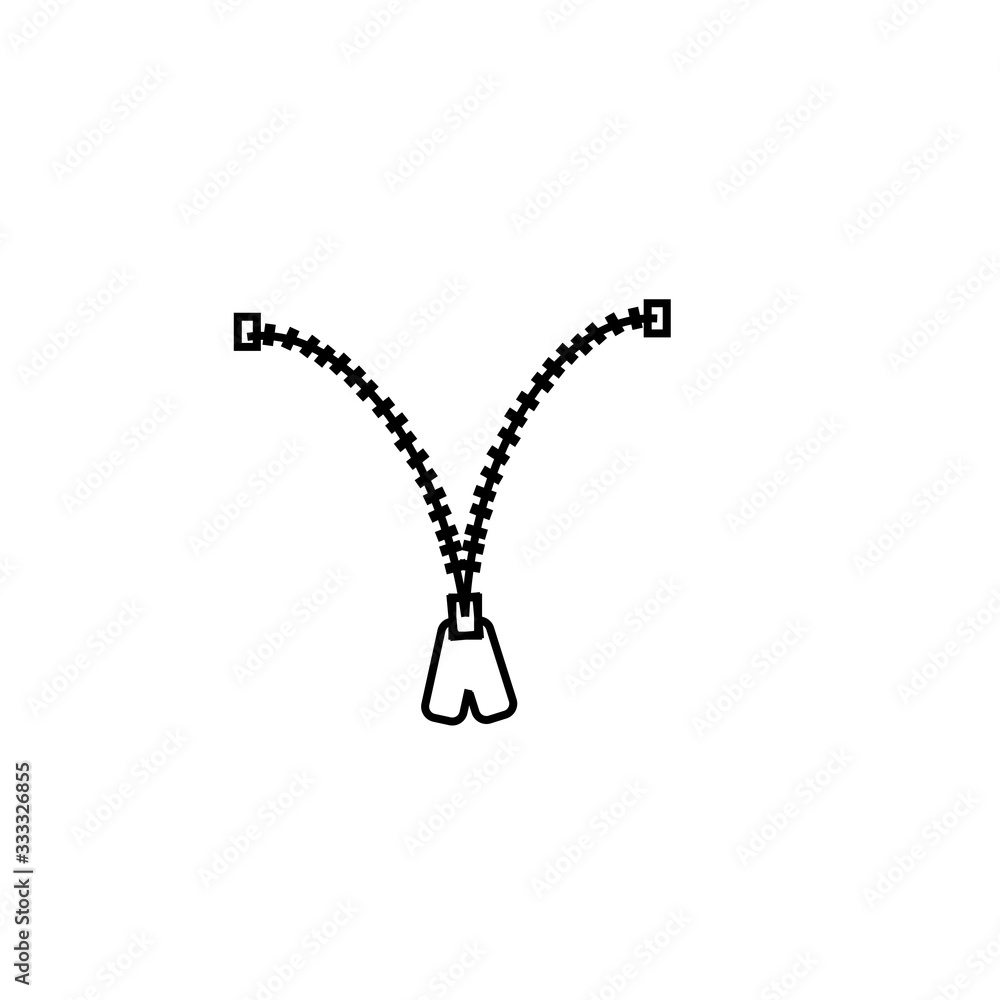 Fototapeta premium zipper icon simple design vector lines