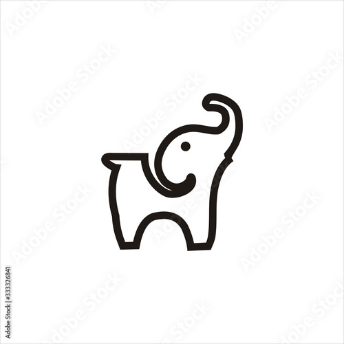 elephant vector outline logo design , logo line elephant