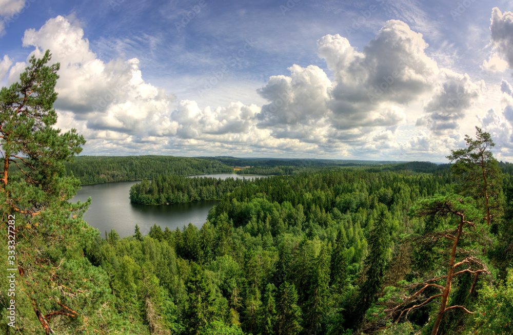 Obraz premium landscape with river and blue sky