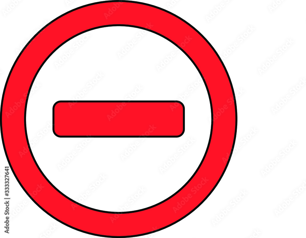 Red minus Do not enter sign Red minus Do not enter sign