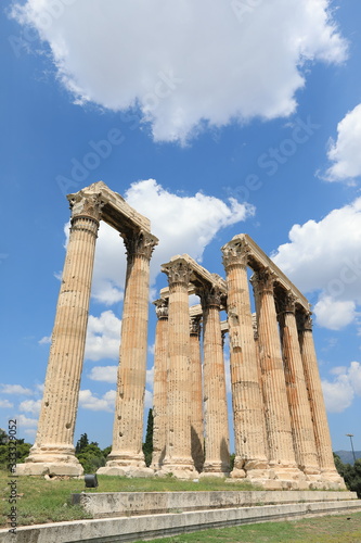 Temple of Olympian Zeus and Acropolis Hill, Athens Greece