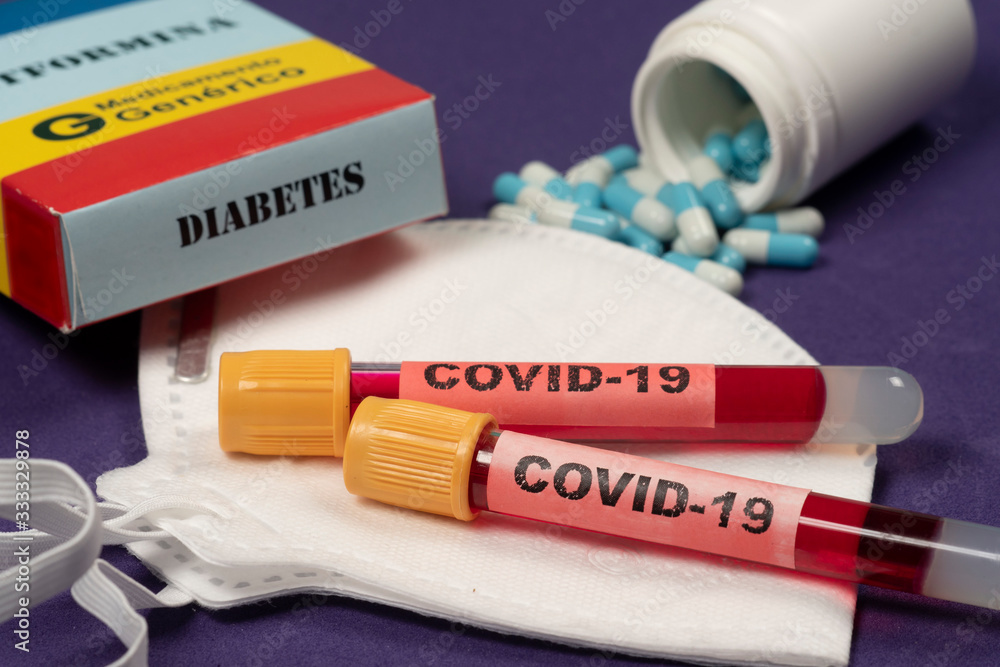 Obraz premium Coronavirus (Covid-19) is the complicating element of Diabetes