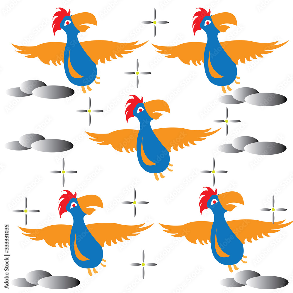 Obraz premium seamless simple bird vector design