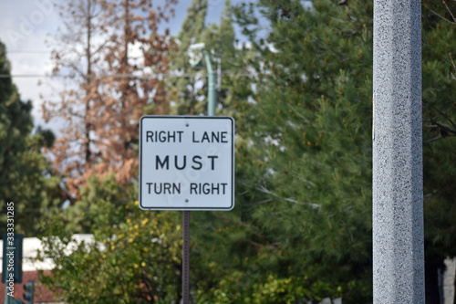 Right Turn Street Sign