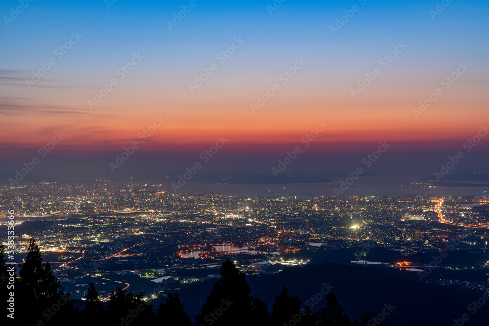 [福岡県]福岡市街の夜景（米の山展望台）