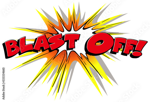 Font design for word blast off on white background