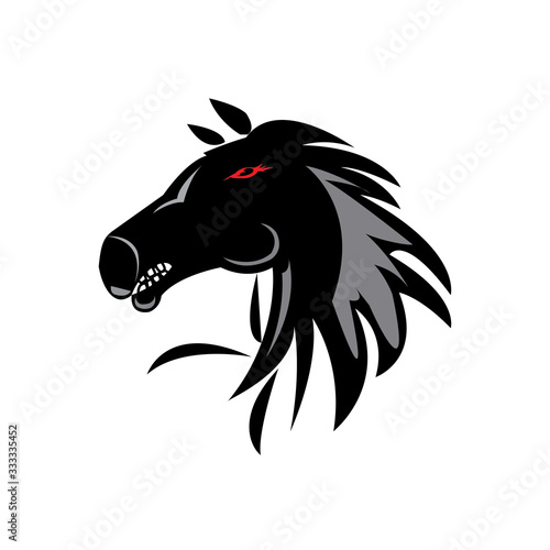 horse head logo simple color vector design