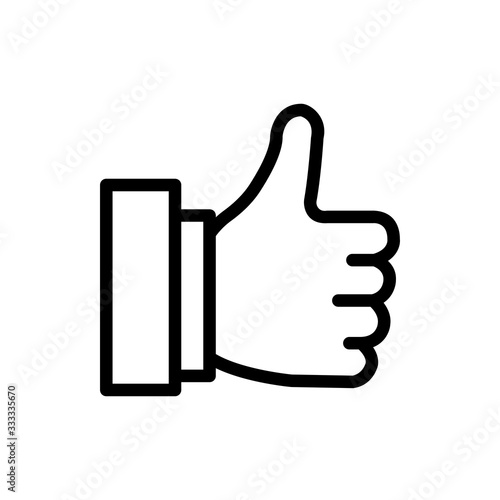 Thumbs Up Vector Icon Line Illustration