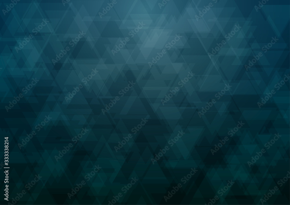 Φωτογραφία Dark greenish blue triangle abstract background, vector illustration