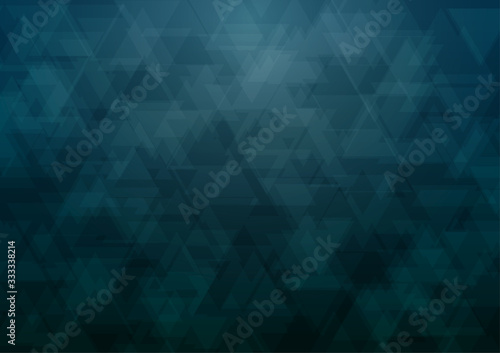 Dark greenish blue triangle abstract background, vector illustration